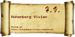 Hohenberg Vivien névjegykártya
